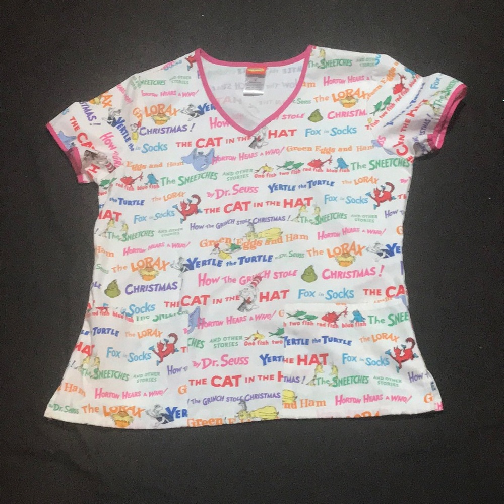 Dr Seuss scrub top